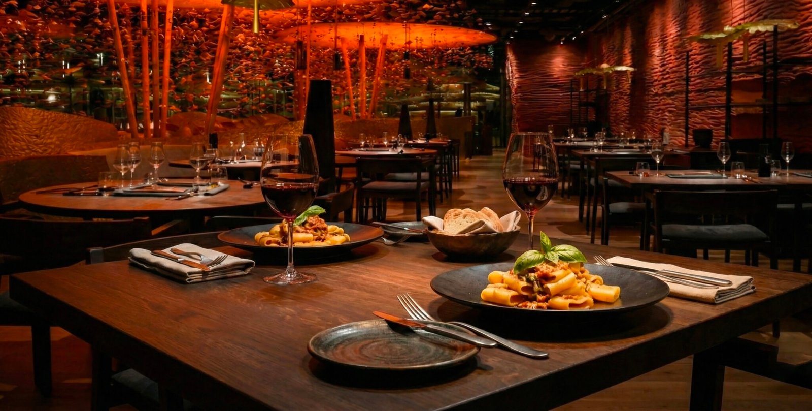 platos de pasta sobre la mesa